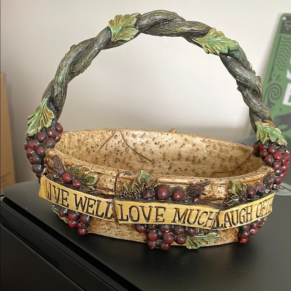 Rustic Grapevine Basket with Inspirational Quote - Picture 3 of 6